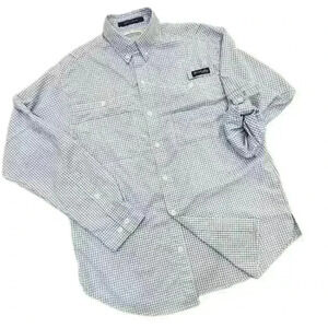 Columbia PFG Omnishade Super Tamiami, Checkered Blue/white, Men's Small